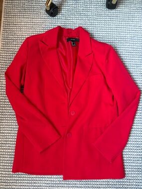 Forever 21 Red Two-Button Tailored Blazer